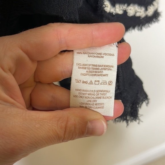 Free People Embroidered Bell Sleeve Top XS - Picture 5 of 6